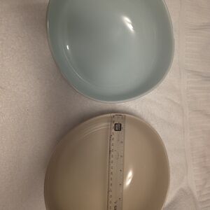 Lenox Light Green and Cream Dinner Bowls